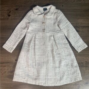 Pink & Violet Girls White 3 Button Dress Coat/Pea Coat 6X